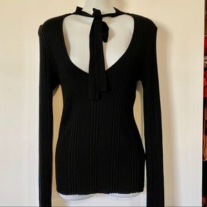 Forever 21 Plus- blk Rib knit tie-neck size 0X/XL